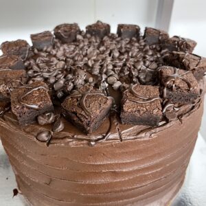 Dark & White Chocolate Fudge Gateau